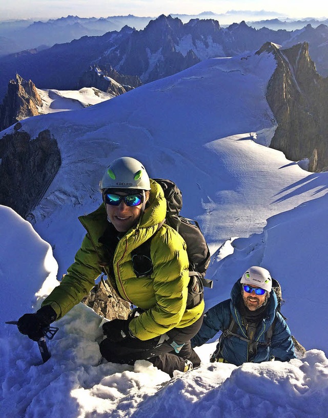 Katharina Neumaier und Volker Riele am Mont Blanc.   | Foto: privat
