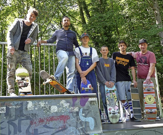 Rollbrettfreunde beim Skater Jam in Waldkirch  | Foto:  tja