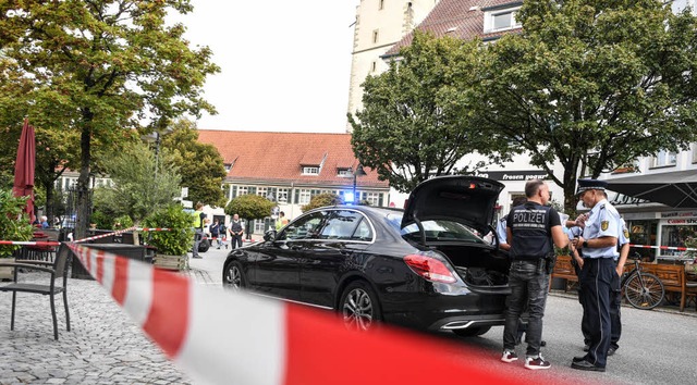 Der Marienplatz nach der Tat. Drei Menschen wurden verletzt.  | Foto: dpa