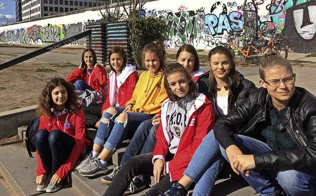Amelie, Paula, Hannah, Anastasia, Jenn...n neben den Judokmpfen auch  Berlin.   | Foto: Hffmann