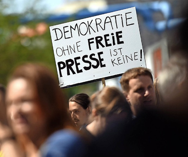 Eine Demo fr Medienfreiheit   | Foto: dpa