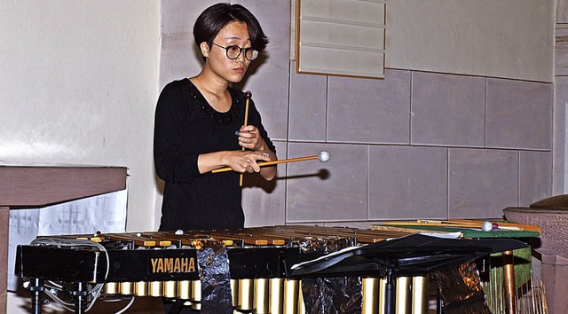 Yuyoung Jin am Vibraphon beim Konzert in Kenzingen  | Foto: Michael Haberer