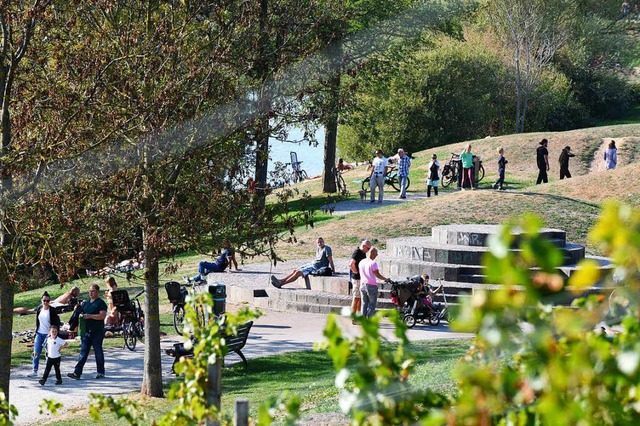 Bei schnem Wetter ist an den Wochenenden ganz schn was los im Seepark.  | Foto: Rita Eggstein