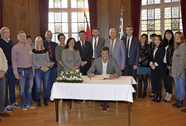 25 Jahre Stdtepartnerschaft zwischen Donaueschingen und  Vc werden besiegelt.   | Foto: Jrgen Mller