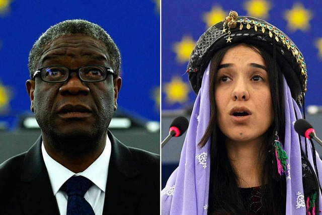 Denis Mukwege und Nadia Murad  | Foto: DPA