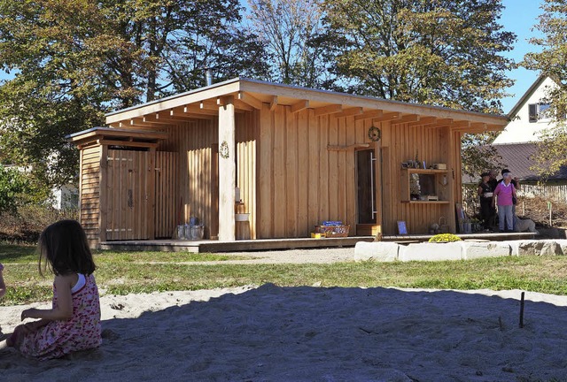 Blick auf die Schutzhtte des Naturkindergartens  | Foto: Jutta Geiger