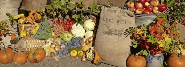 Gaben des Herbstes, hbsch drapiert, s...Egringen traditionell das Festgelnde   | Foto: BZ-ARCHIV: LANGELOTT