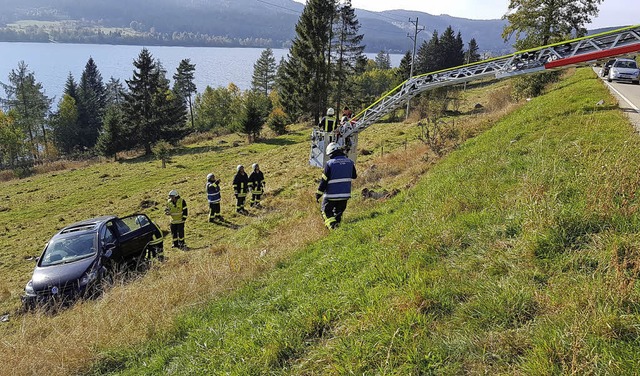 Die Feuerwehr Schluchsee rckte gester...genen Viehweide zum Stehen gekommen.    | Foto: Kamera24