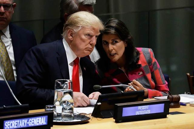 UN-Botschafterin Nikki Haley tritt zurck