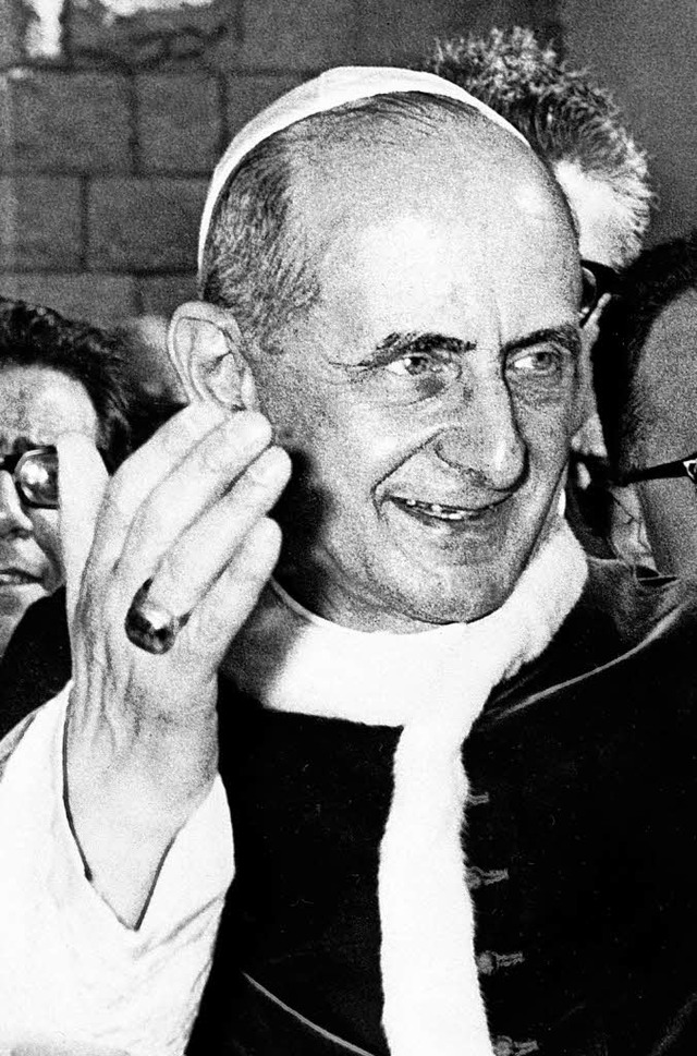 Papst Paul VI. bei einem Besuch in Nazareth 1964   | Foto: AFP