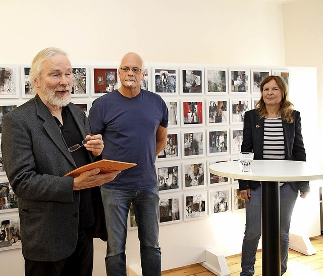 Thomas Lefeldt, Bernd Mller, stellver... Ngele, Vorsitzende des Frdervereins  | Foto: Dagmar Barber