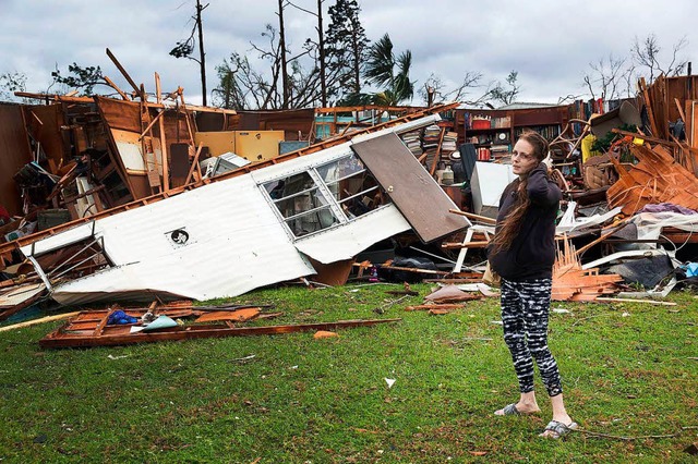 Laut dem nationalen Wetterdienst ist M...urrikan der Strke 4 in dieser Region.  | Foto: AFP