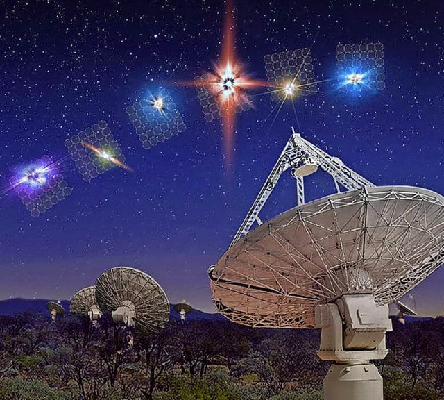 Grafische Darstellung der kurzen Radio...rchison Radio-Astronomie-Observatorium  | Foto: dpa