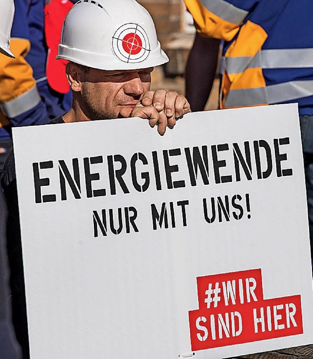 Demonstrant in der Lausitz  | Foto: dpa