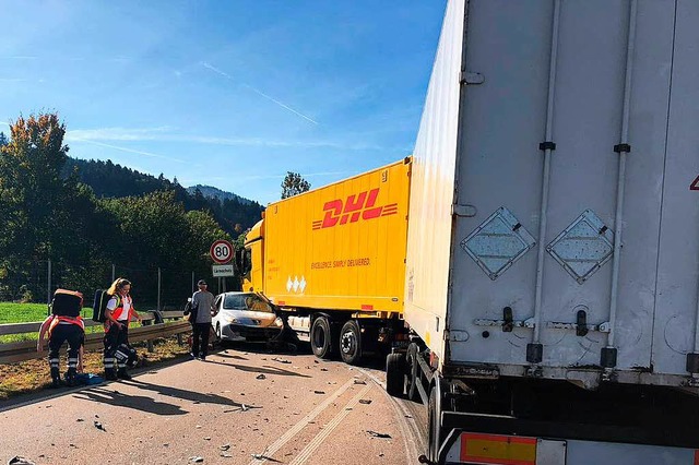 Unfall auf der B 294 bei Waldkirch  | Foto: FFW