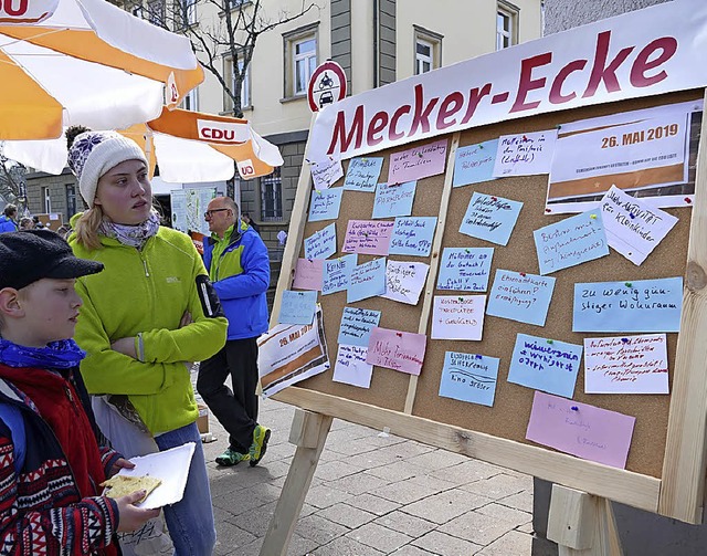 Mit einer Meckerecke zeigte die CDU in der Stadt Prsenz.   | Foto: Peter Stellmach
