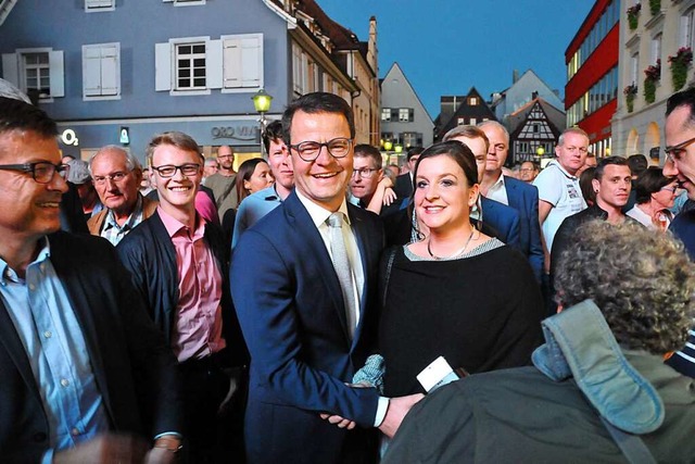 Wahlsieger:  Marco Steffens, knftiger...reuter CDU-Fraktionschef Albert Glatt.  | Foto: Helmut Seller