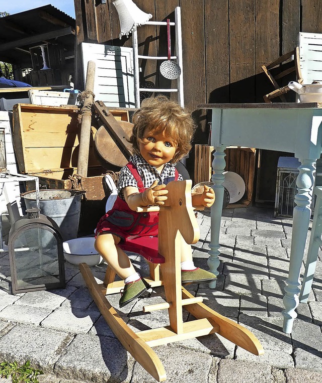 Puppen auf dem Schaukelpferd? Es gibt ...cht gibt beim Hsinger Dorfflohmarkt.   | Foto: Gerhard Schaum