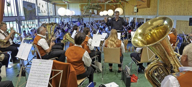 Mit frischem Elan konzertierte die Feu...Herbstfest des Musikvereins Wollbach.   | Foto: Walter Bronner