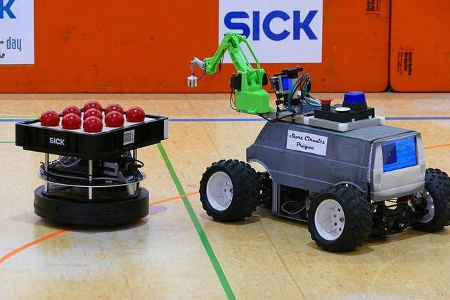 Beim Sick Robot Day traten Teams aus drei Lndern mit mobilen Robotern an