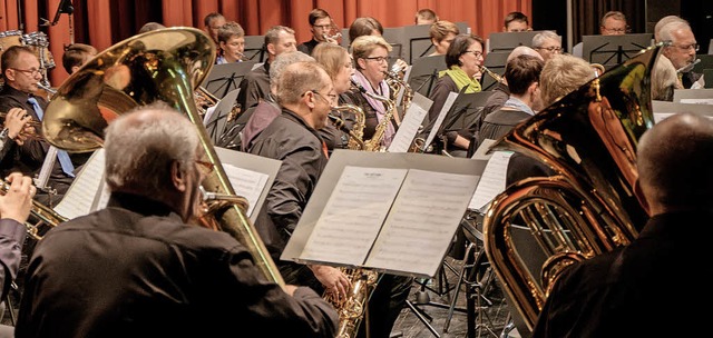 Vier Blasorchester, ein Konzert: In Haagen gab es ein wohl einmaliges Projekt.  | Foto: Ansgar Taschinski