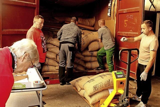 18 Tonnen Rohkaffee eingetroffen