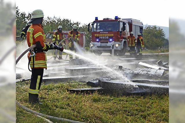 Lkw-Ladung geriet in Brand