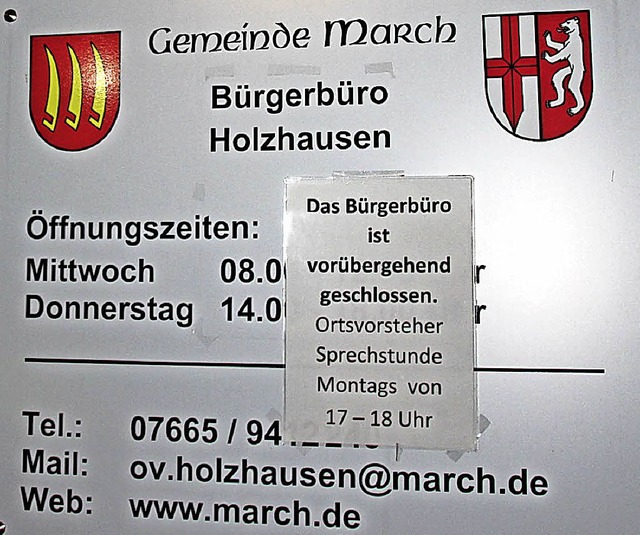 Noch immer geschlossen ist das Brgerbro in Holzhausen.   | Foto: Mario Schneberg