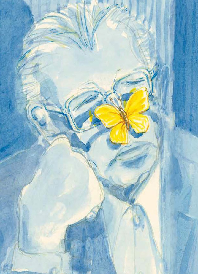 Lyriker mit Schmetterling:  Johannes Khn, gezeichnet von  Heinrich Popp  | Foto: Pro