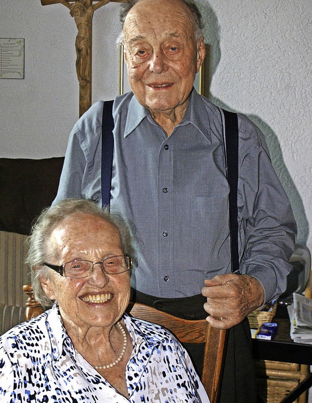 Feiern eiserne Hochzeit: Aloisia und Ulrich Schmidt  | Foto: Werner Probst