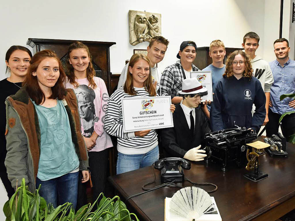 Die Gewinner der Kategorie weiterfhrende Schule: die Redaktion der Schlerzeitung „Hebelwirkung“ des Hebel-Gymnasiums Lrrach