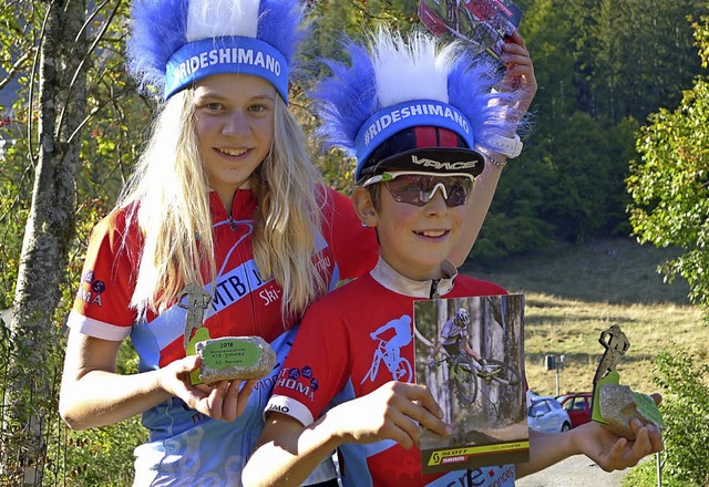 Cosima Gnther und Gabriel Baydur mit ...B-Weltmeister von Lenzerheide trugen.   | Foto: U. Spiegelhalter