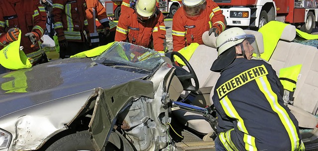 Unter welchem Zeitdruck Hilfe geleiste...nner bei der Chilbi-Probe in Bonndorf.  | Foto: Erhard Morath