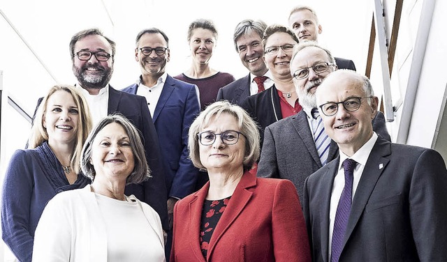 Rektor Lieber (rechts) und der neue Hochschulrat   | Foto: Hochschule