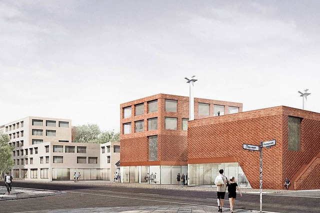 Skizze fr das geplante Haus der Spore...tzigen Journalismus (im Hintergrund).  | Foto: AFF architekten, Berlin