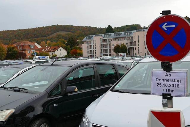 Ein Teil des Parkplatzes auf dem Lörracher Conrad-Areal wird gesperrt
