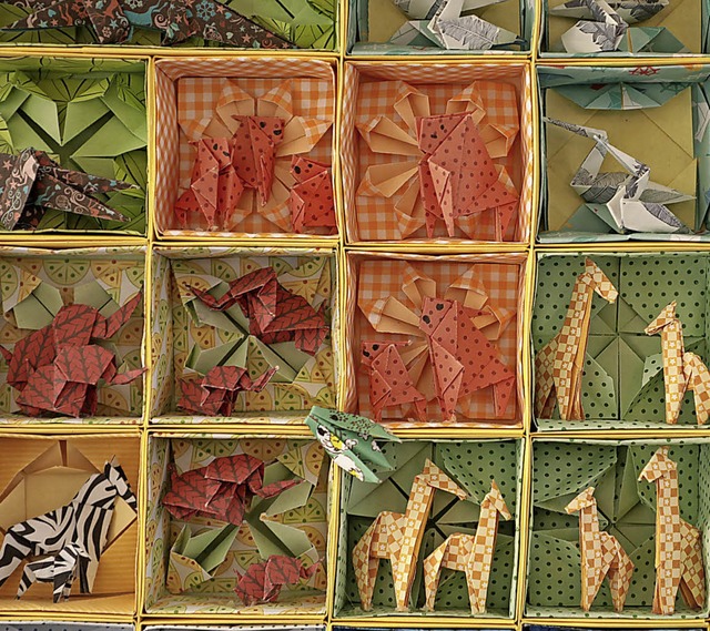 Tierisches Papier: Origamiwerke der Ausstellung  | Foto: C. Breithaupt