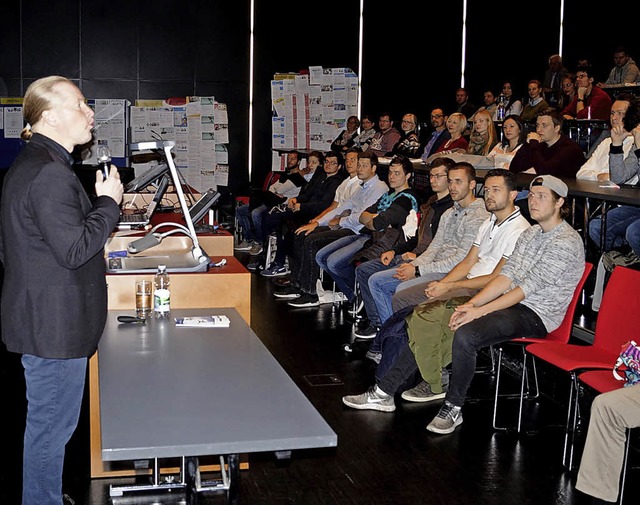 Prominenter Redner bei  der Recruiting...gehrten Nachwuchs aus den Fakultten.   | Foto: Christine STorck