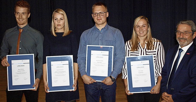 Prfungsbeste  waren  Patrick Hofmann,...#8222;Handwerk frdert Jugend&#8220;.   | Foto: Paul Schleer