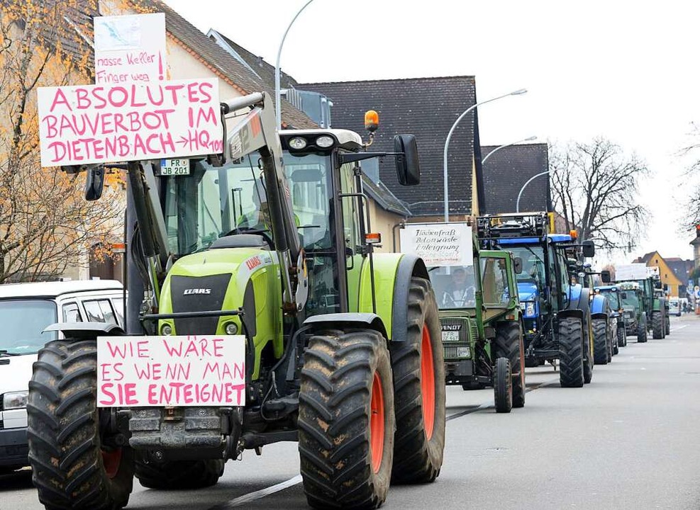 Der Protest &#8211; hier Landwirte mit...ietenbach &#8211; hat Wirkung gezeigt.  | Foto: Rita Eggstein