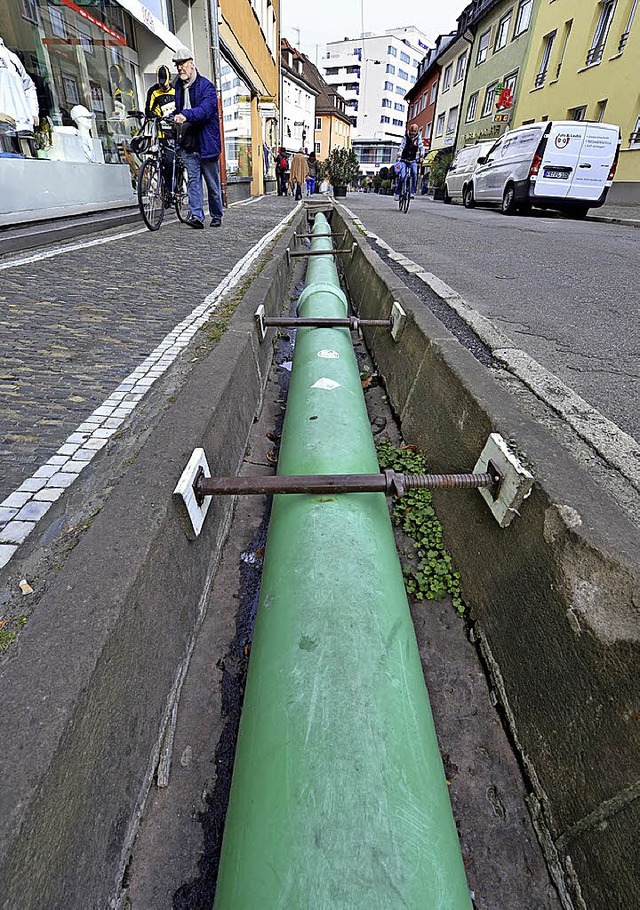 Das provisorische Rohr im Bchle kommt wieder weg.   | Foto: Bamberger