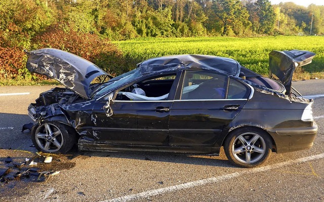 berschlagen aber unverletzt: Glimpfli...nnerstag ein Unfall bei Steinenstadt.   | Foto:  Polizei