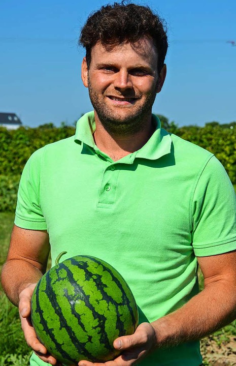 Wolfram Cammerer baut Wassermelonen an.   | Foto: Gabriele Hennicke