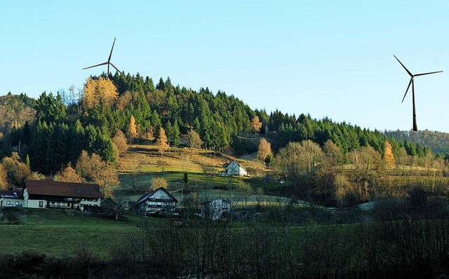 So wie auf dieser Fotomontage knnte e...er Malsburg-Marzell  einmal aussehen.   | Foto: Fotomontage : Windkraft Schonach