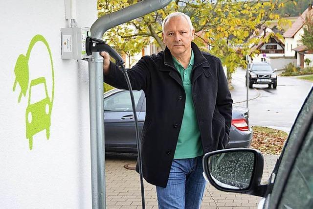 Diese Ladesule fr Elektroautos ist zwar privat, aber jeder darf sie nutzen