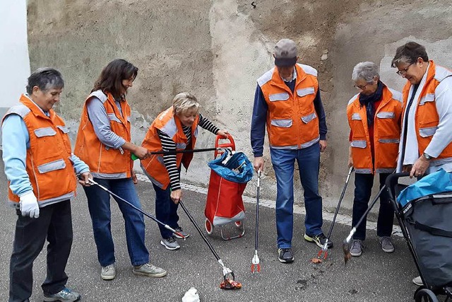 Freiwillige Helferinnen und Helfer sin...isach unterwegs, um Mll einzusammeln.  | Foto: Breisach-Touristik