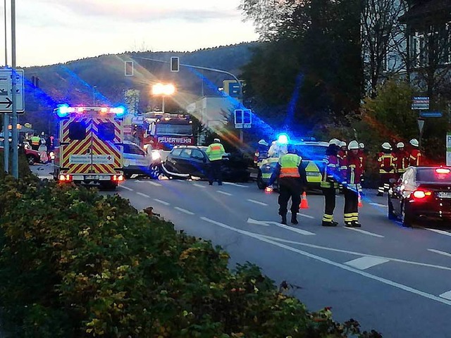 Drei Fahrzeuge waren in einen Verkehrs...lzer Strae in Laufenburg  verwickelt.  | Foto: Michael Krug