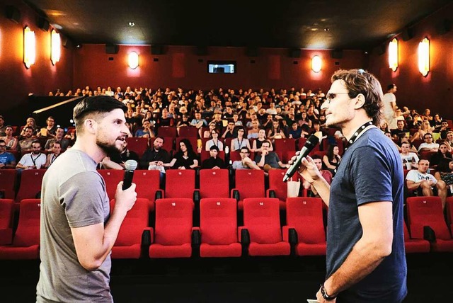 Startup-Filmnacht im Cinemaxx im Augus...prch mit Florian Schmitt (Lexrocket).  | Foto: Miroslav Dakov