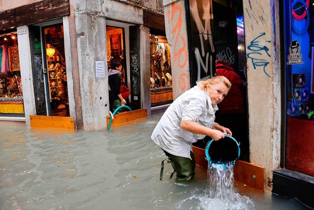 Hochwasser in Venedig.  | Foto: dpa