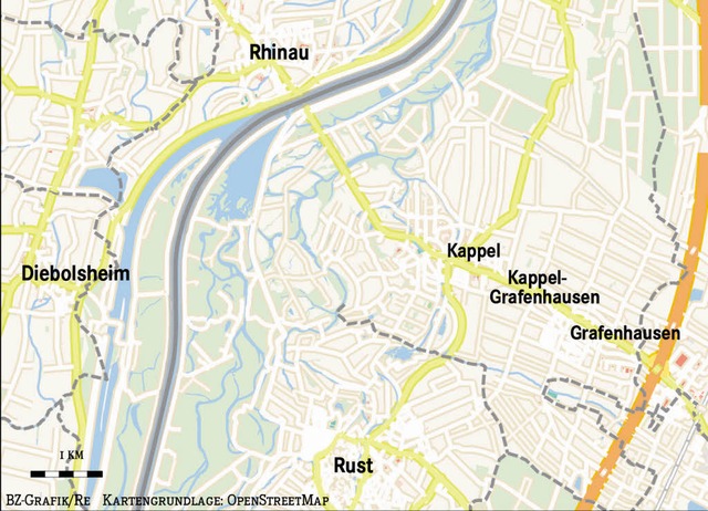 Die Seilbahn soll von Rust ber den Rhein ins Elsass reichen.  | Foto: BZ